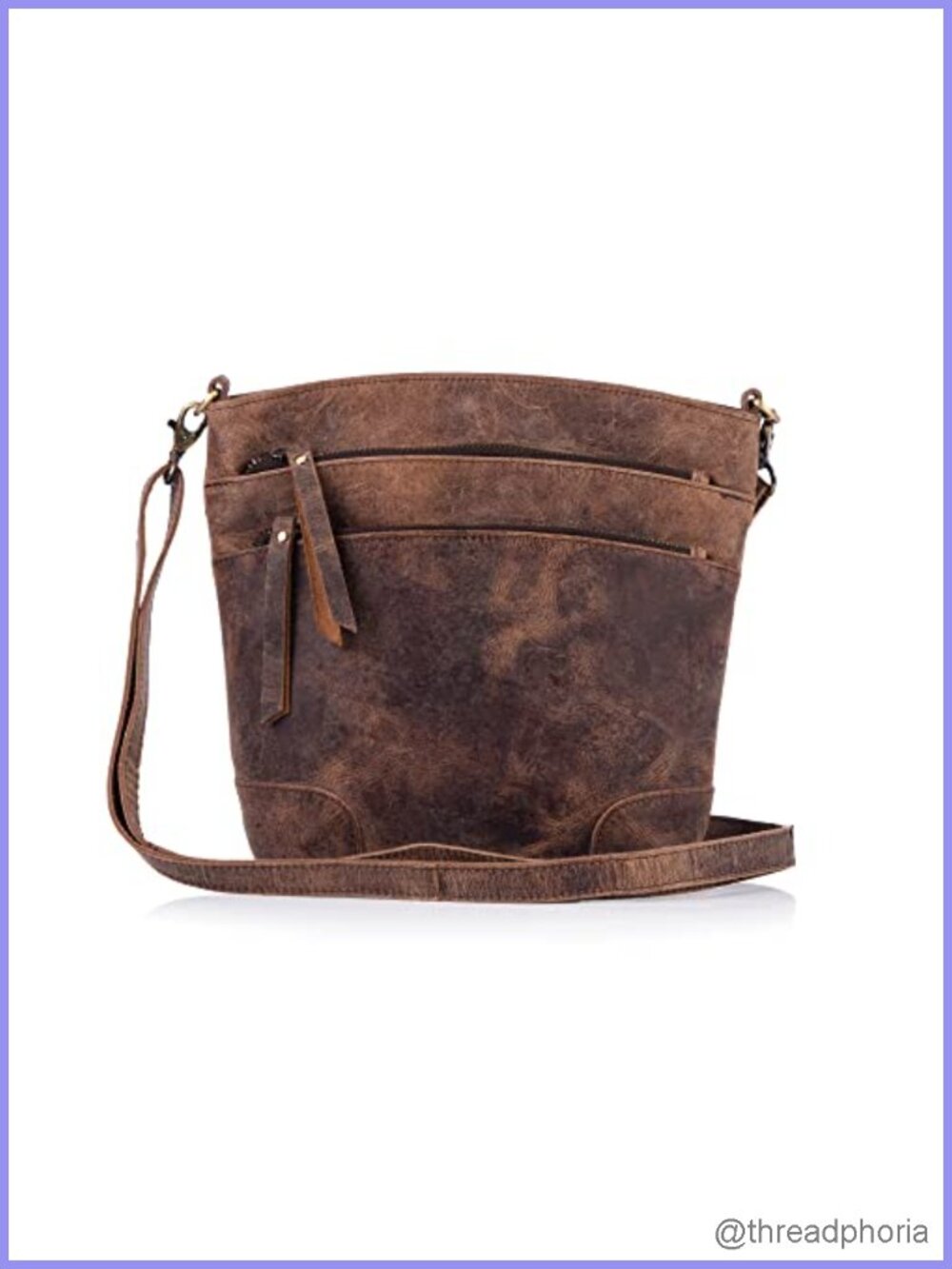 Women's Top Grain Buffalo Leather Crossbody Bag Purse Satchel Tote Shoulder